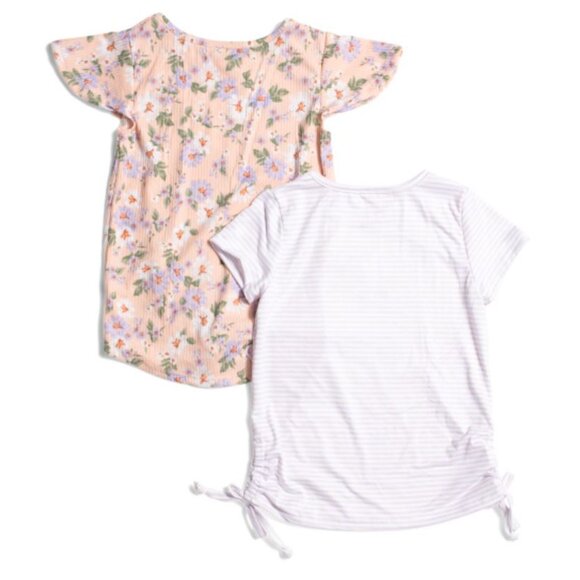 NWT B TWEEN 2pk Little Girls Fashion Tops Stripe design, Sequin Dog Accents - Picture 2 of 10